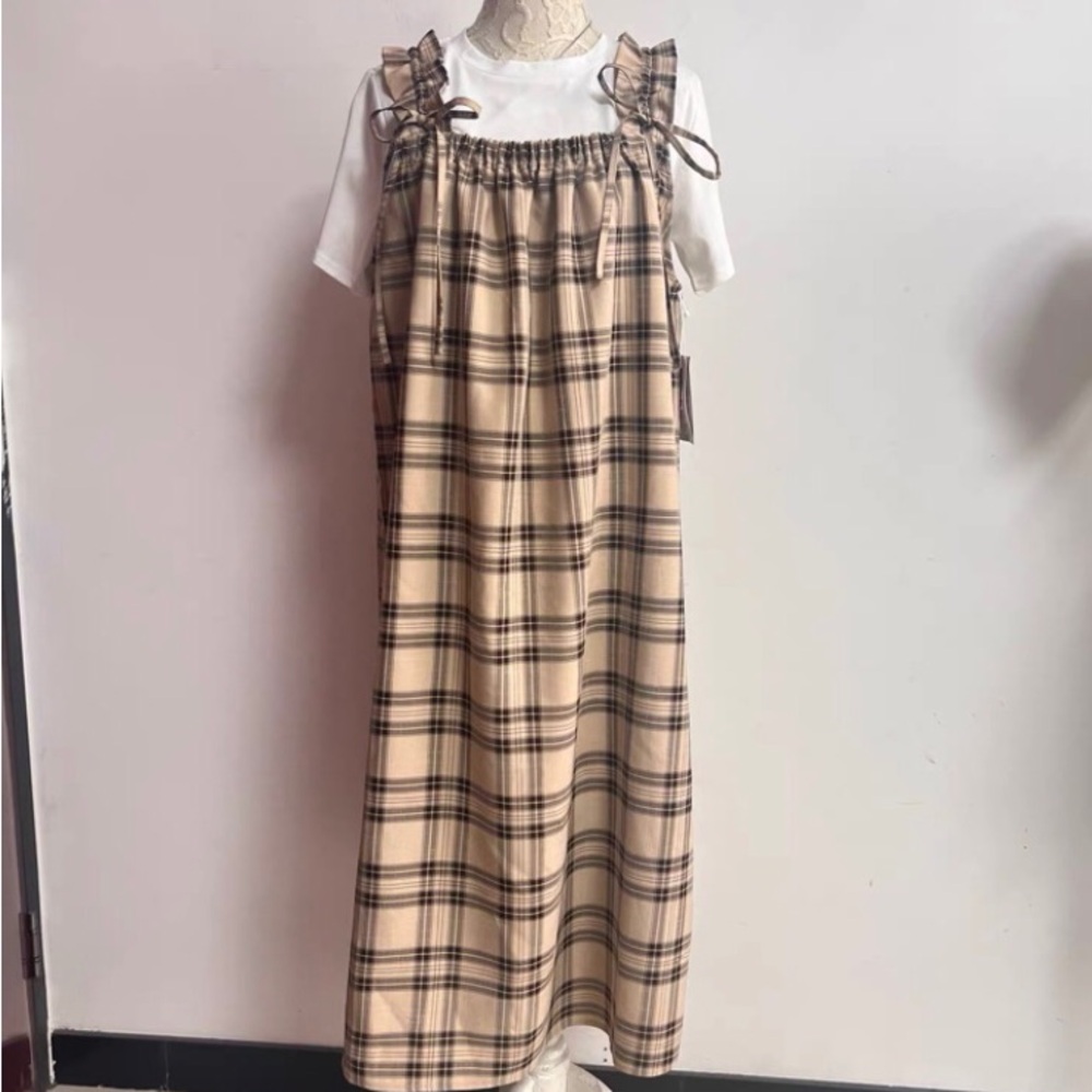 Plaid Kids Dress with White Top